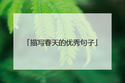 描写春天的优秀句子