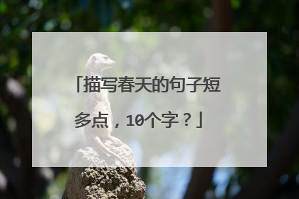 描写春天的句子短多点，10个字？