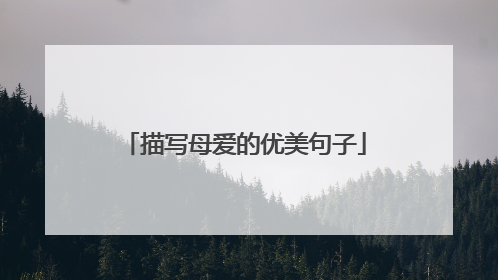 描写母爱的优美句子