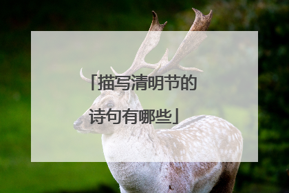 描写清明节的诗句有哪些