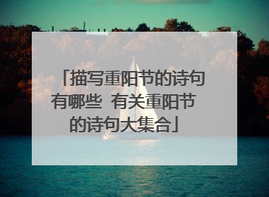 描写重阳节的诗句有哪些 有关重阳节的诗句大集合