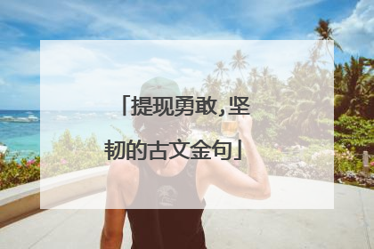 提现勇敢,坚韧的古文金句
