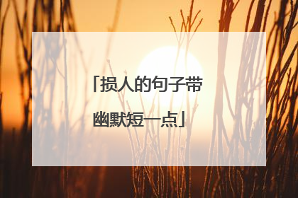 损人的句子带幽默短一点