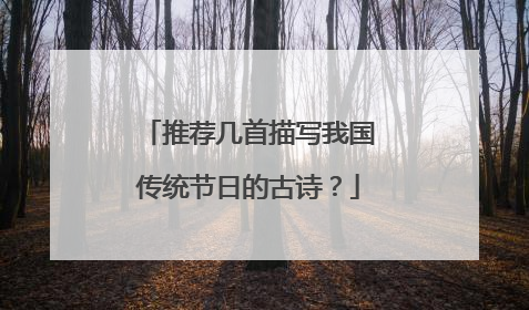 推荐几首描写我国传统节日的古诗？
