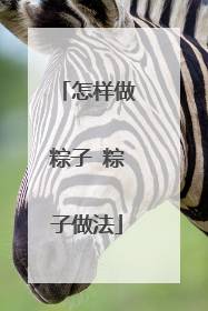 怎样做粽子 粽子做法