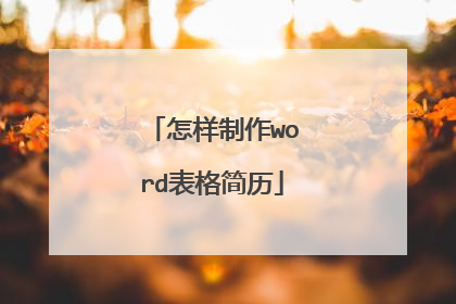 怎样制作word表格简历