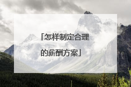 怎样制定合理的薪酬方案
