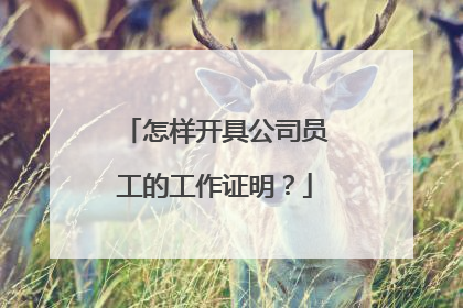 怎样开具公司员工的工作证明？