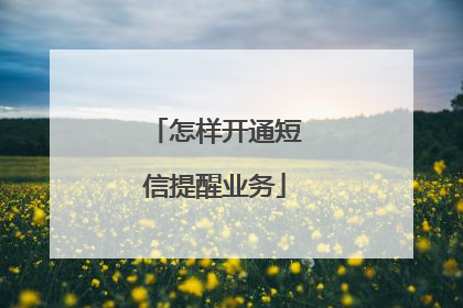 怎样开通短信提醒业务