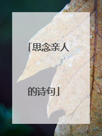 思念亲人的诗句