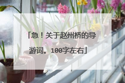 急！关于赵州桥的导游词。100字左右