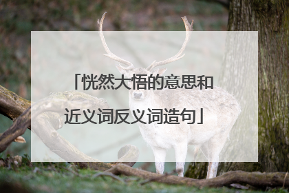 恍然大悟的意思和近义词反义词造句