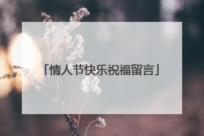 情人节快乐祝福留言
