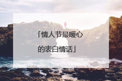 情人节最暖心的表白情话