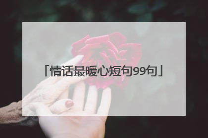 情话最暖心短句99句