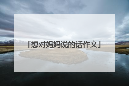 想对妈妈说的话作文