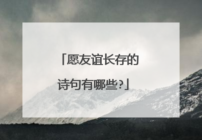 愿友谊长存的诗句有哪些?