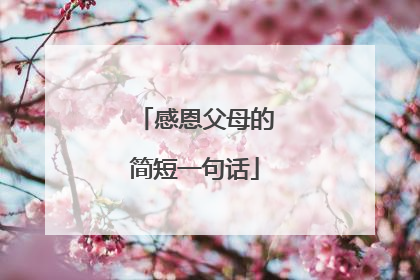 感恩父母的简短一句话