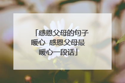 感恩父母的句子暖心 感恩父母最暖心一段话