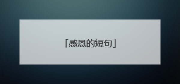 感恩的短句
