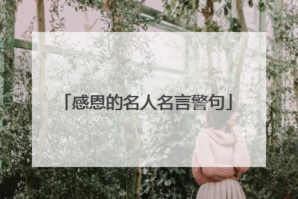 感恩的名人名言警句