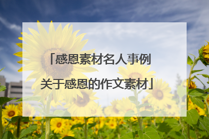 感恩素材名人事例 关于感恩的作文素材