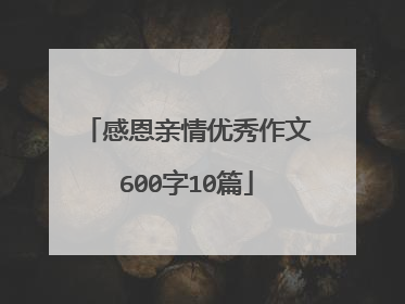 感恩亲情优秀作文600字10篇