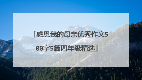 感恩我的母亲优秀作文500字5篇四年级精选