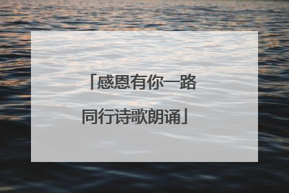 感恩有你一路同行诗歌朗诵