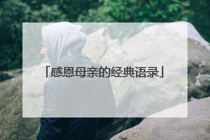 感恩母亲的经典语录