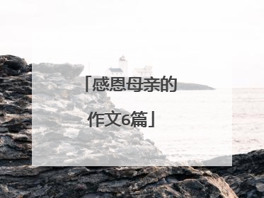 感恩母亲的作文6篇