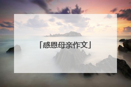 感恩母亲作文