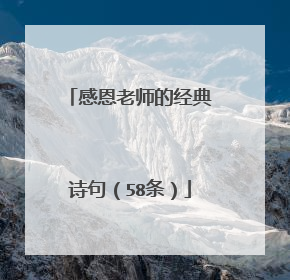 感恩老师的经典诗句（58条）