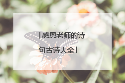 感恩老师的诗句古诗大全
