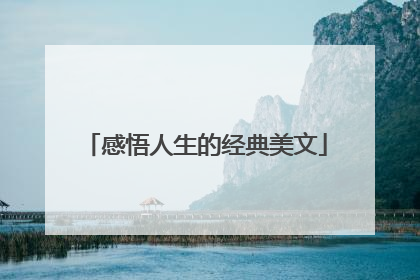 感悟人生的经典美文
