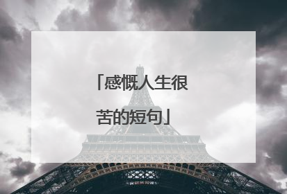感慨人生很苦的短句