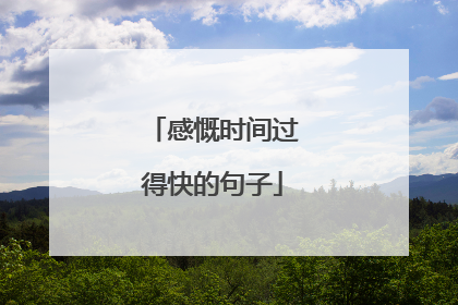 感慨时间过得快的句子