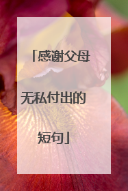 感谢父母无私付出的短句
