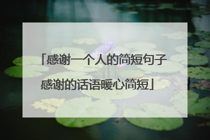 感谢一个人的简短句子感谢的话语暖心简短