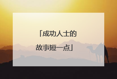 成功人士的故事短一点