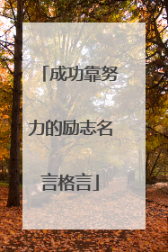 成功靠努力的励志名言格言