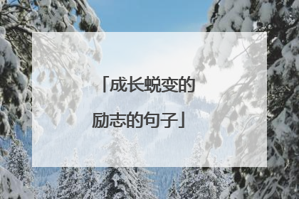 成长蜕变的励志的句子