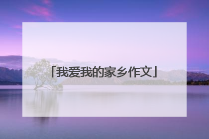 我爱我的家乡作文