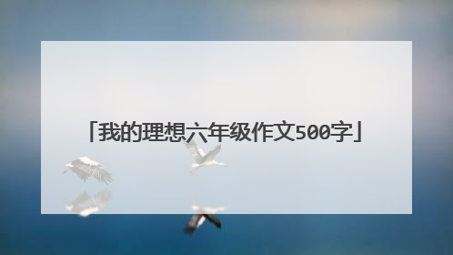 我的理想六年级作文500字