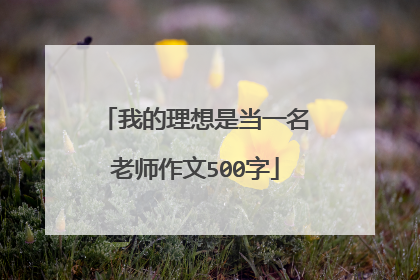 我的理想是当一名老师作文500字