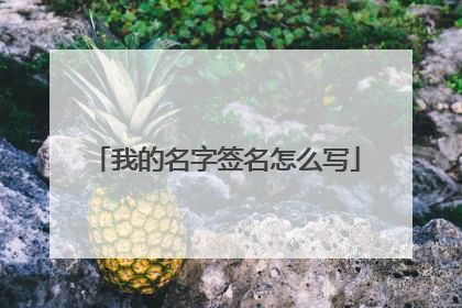 我的名字签名怎么写