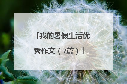 我的暑假生活优秀作文（7篇）