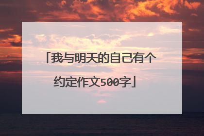 我与明天的自己有个约定作文500字
