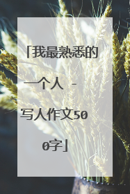 我最熟悉的一个人 - 写人作文500字