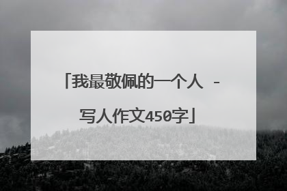 我最敬佩的一个人 - 写人作文450字